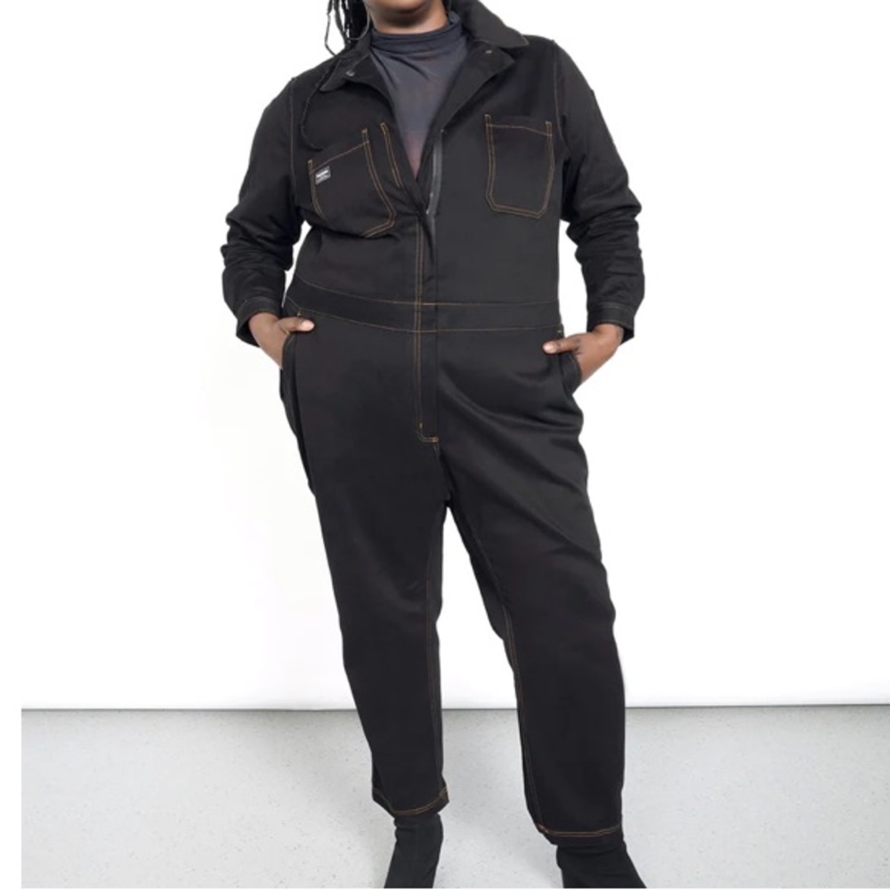 Wildfang | The Essential Long Sleeve Coverall Jumpsuit Black Workwear XXL